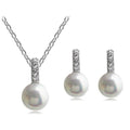 Faux Pearl Necklace and Earring Set-Pearl Necklace Set-Bridal Jewelry Sets
