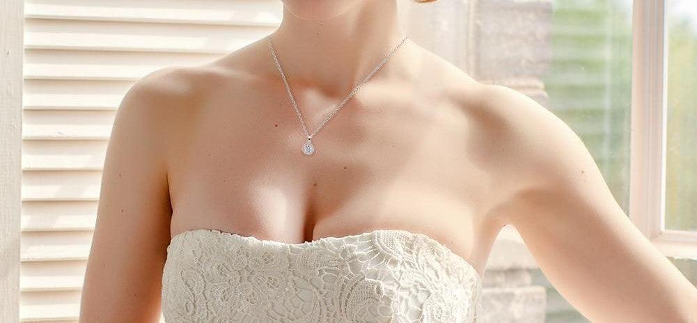 Round Halo Crystal Pendant Necklace