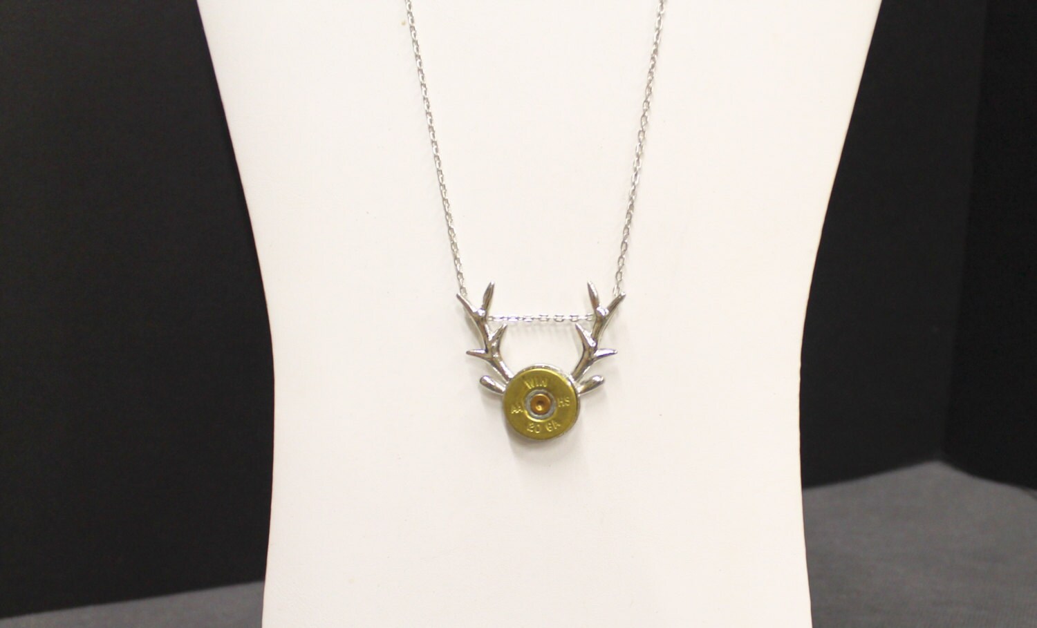 Deer Antlers Shotgun Shell Necklace, Country Western Shotgun Shell Jewelry Gift For Her, Hunting Jewelry, Deer Horns Jewelry Girlfriend Gift