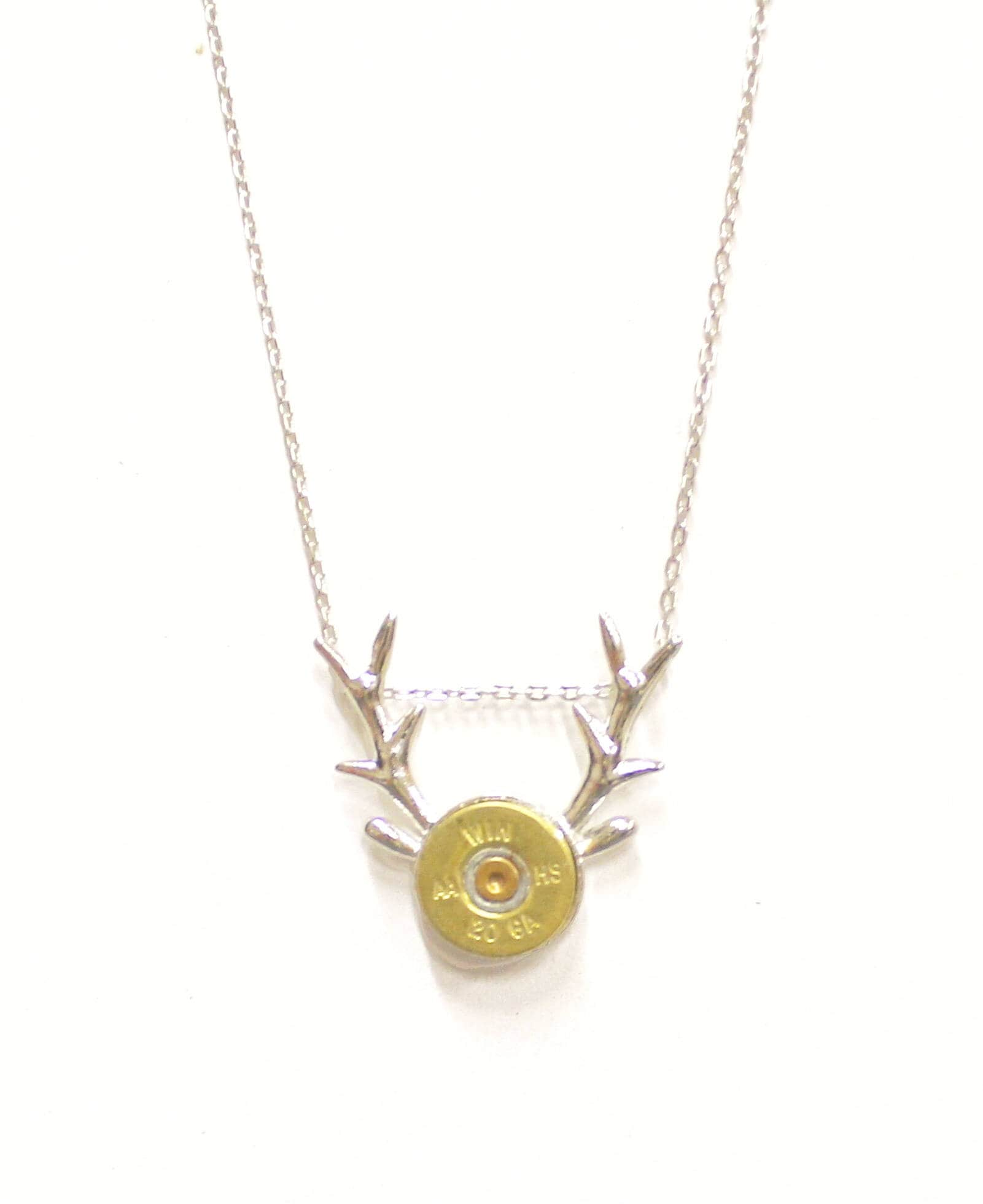 Deer Antlers Shotgun Shell Necklace, Country Western Shotgun Shell Jewelry Gift For Her, Hunting Jewelry, Deer Horns Jewelry Girlfriend Gift