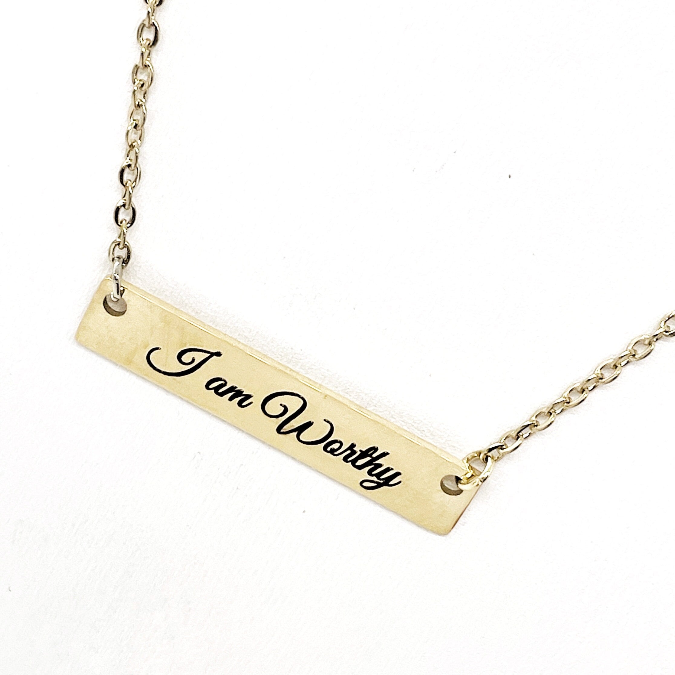 Affirmation Jewelry, I am Worthy Necklace, Encouraging Her, Motivating Her, Strong Woman Gift, Affirmation Necklace, Affirmation Words